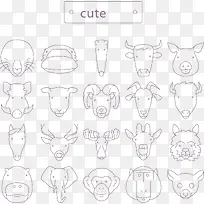 20款可爱动物头像矢量素材-空若网 20款可爱动物头像矢量素材-空若网