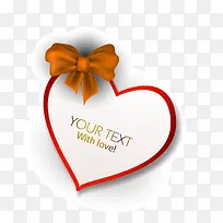 丝带爱心卡片矢量素材-空若网 丝带爱心卡片矢量素材-空若网