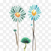 蓝色水彩画-空若网 蓝色水彩画-空若网