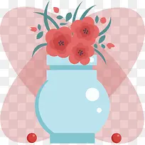 卡通玫瑰花水彩画矢量图-空若网 卡通玫瑰花水彩画矢量图-空若网