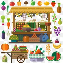 扁平化水果矢量图-空若网 扁平化水果矢量图-空若网