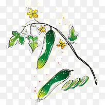 卡通手绘清新丝瓜-空若网 卡通手绘清新丝瓜-空若网