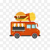 橙色面包和薯条餐车-空若网 橙色面包和薯条餐车-空若网