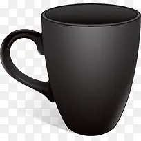 矢量手绘黑色杯子-空若网 矢量手绘黑色杯子-空若网