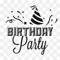 黑色生日快乐艺术字矢量素材-空若网 黑色生日快乐艺术字矢量素材-空若网