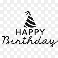 黑色生日快乐艺术字矢量素材-空若网 黑色生日快乐艺术字矢量素材-空若网