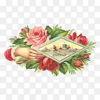 手绘复古风花朵-空若网 手绘复古风花朵-空若网