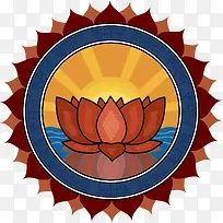 荷花创意图标矢量图-空若网 荷花创意图标矢量图-空若网