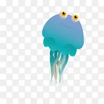 蓝色墨鱼矢量卡通海洋生物-空若网 蓝色墨鱼矢量卡通海洋生物-空若网