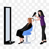 矢量吹头发素材-空若网 矢量吹头发素材-空若网