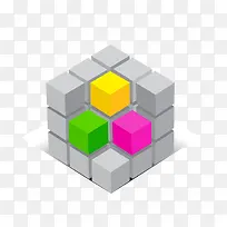 彩色魔方矢量素材-空若网 彩色魔方矢量素材-空若网