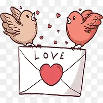 拿着情书的爱情鸟-空若网 拿着情书的爱情鸟-空若网
