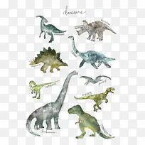 水彩恐龙-空若网 水彩恐龙-空若网