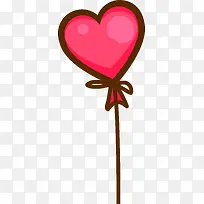 手绘红色爱心气球-空若网 手绘红色爱心气球-空若网