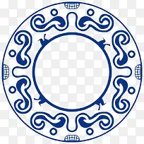 蓝色青花瓷圆形边框-空若网 蓝色青花瓷圆形边框-空若网