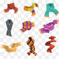 矢量彩色手绘围巾-空若网 矢量彩色手绘围巾-空若网