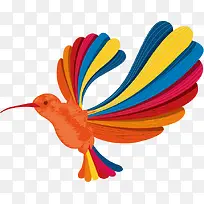 矢量彩色羽毛的小鸟-空若网 矢量彩色羽毛的小鸟-空若网