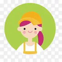 卡通扁平化女孩头像设计-空若网 卡通扁平化女孩头像设计-空若网