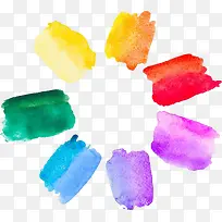 手绘水彩彩虹色块-空若网 手绘水彩彩虹色块-空若网