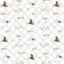 松鼠小草图案背景花纹-空若网 松鼠小草图案背景花纹-空若网