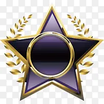 五角星紫色按钮矢量复古按钮-空若网 五角星紫色按钮矢量复古按钮-空若网