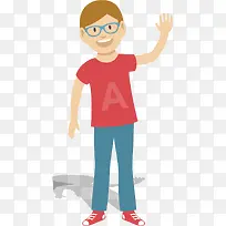 矢量图打招呼的阳光男生-空若网 矢量图打招呼的阳光男生-空若网