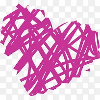 红色爱心手绘线条装饰-空若网 红色爱心手绘线条装饰-空若网