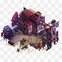 手绘卡通建筑-空若网 手绘卡通建筑-空若网