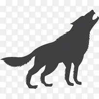 手绘嚎叫的动物狼剪影-空若网 手绘嚎叫的动物狼剪影-空若网