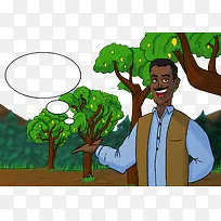 卡通手绘树木人物图-空若网 卡通手绘树木人物图-空若网