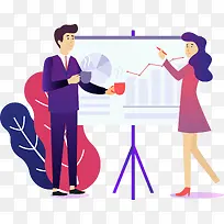 2.5D公司开会交流立体插画-空若网 2.5D公司开会交流立体插画-空若网