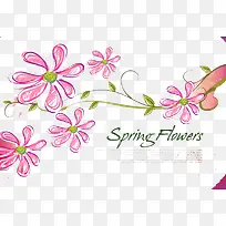 卡通手绘花卉背景-空若网 卡通手绘花卉背景-空若网