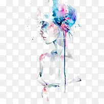 水彩画肖像画艺术-女孩化身-空若网 水彩画肖像画艺术-女孩化身-空若网