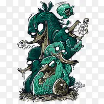 矢量暗黑风格鼹鼠-空若网 矢量暗黑风格鼹鼠-空若网