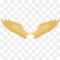 展开的矢量卡通金色翅膀-空若网 展开的矢量卡通金色翅膀-空若网