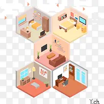 扁平化多层空间房子室内-空若网 扁平化多层空间房子室内-空若网