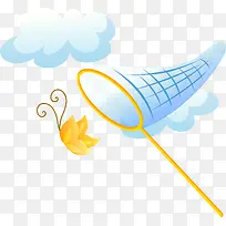 捕蝴蝶创意插图矢量图-空若网 捕蝴蝶创意插图矢量图-空若网