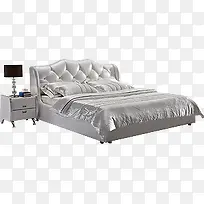 白色欧式软包双人床-空若网 白色欧式软包双人床-空若网