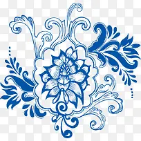 矢量青花瓷花纹-空若网 矢量青花瓷花纹-空若网
