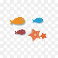 扁平化的鱼和海星-空若网 扁平化的鱼和海星-空若网