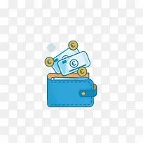 扁平化蓝色钱包-空若网 扁平化蓝色钱包-空若网