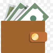 矢量褐色扁平化钱包-空若网 矢量褐色扁平化钱包-空若网