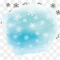 蓝色水彩晕染雪花花纹-空若网 蓝色水彩晕染雪花花纹-空若网
