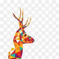 炫彩三角形拼接麋鹿-空若网 炫彩三角形拼接麋鹿-空若网