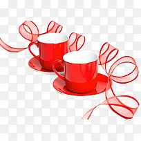 红色杯子红色丝带-空若网 红色杯子红色丝带-空若网