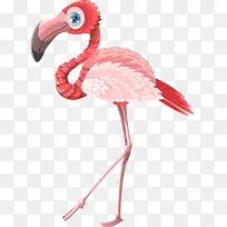 卡通手绘站立红鹤动物-空若网 卡通手绘站立红鹤动物-空若网