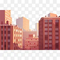 城市楼群风景插画-空若网 城市楼群风景插画-空若网
