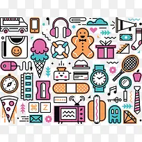 可爱图案插画素材-空若网 可爱图案插画素材-空若网