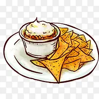 手绘的盘子里的食物设计-空若网 手绘的盘子里的食物设计-空若网