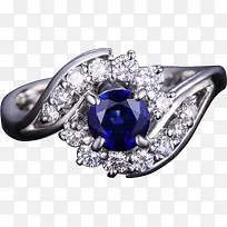 蓝色水晶珠宝钻戒-空若网 蓝色水晶珠宝钻戒-空若网